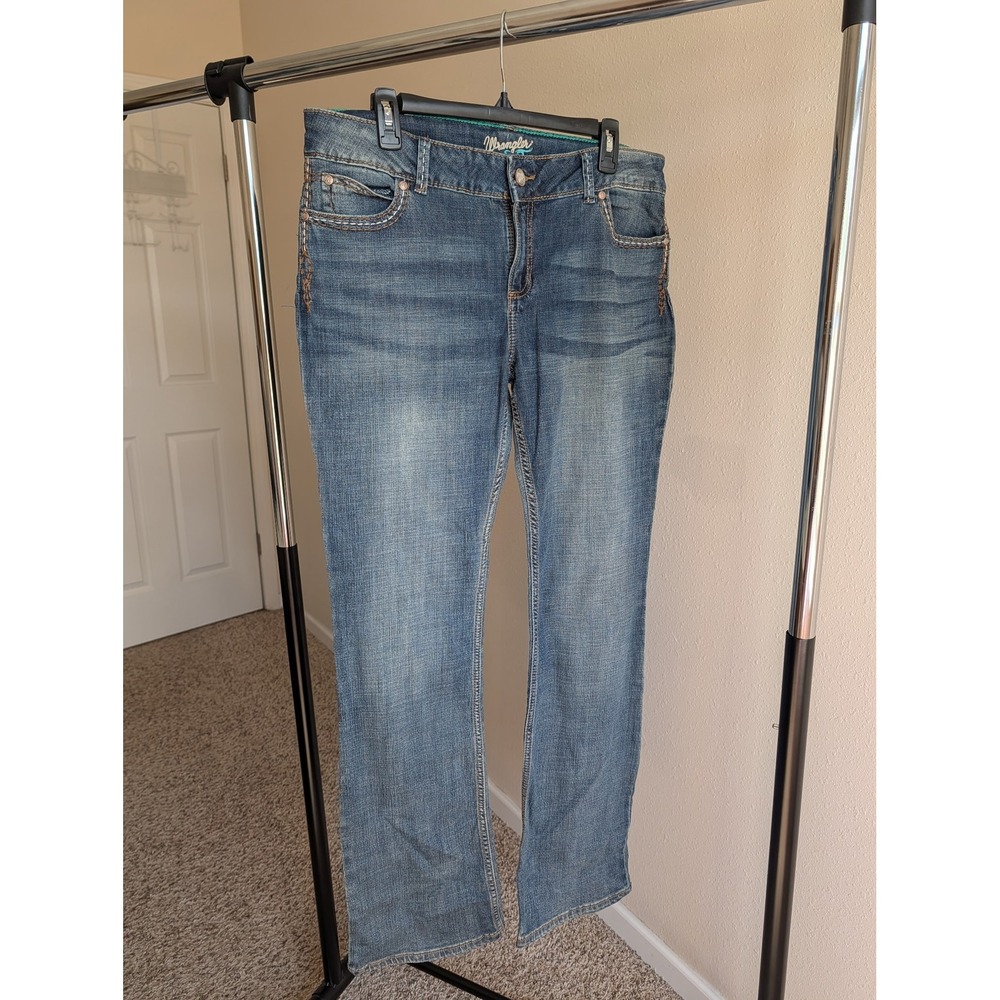 Wrangler Womens Bootcut Jeans Medium Wash Blue Denim 1007MWZDW 15/16 x 34